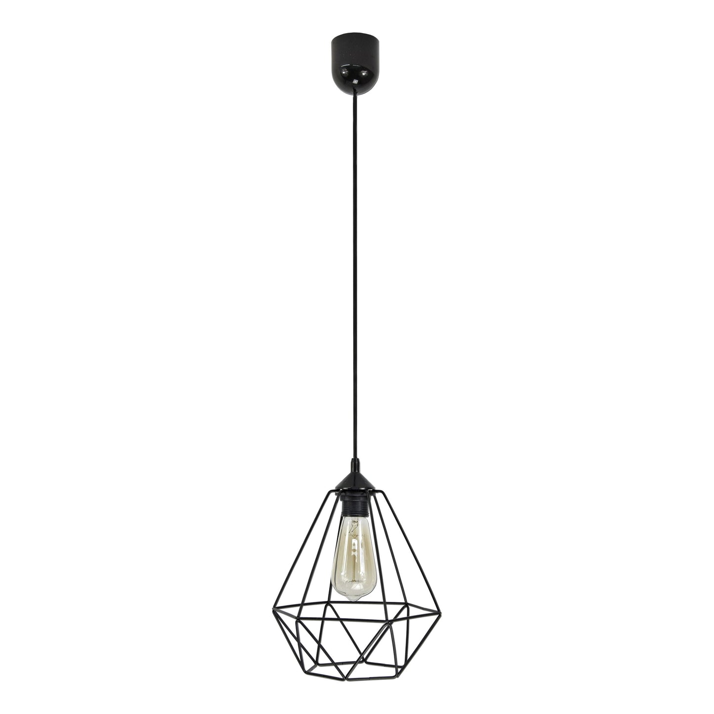 Elegante Pendelleuchte, Schwarz, E27, Max. 60W, 230V, IP20, Kunststoffgehäuse, Metallabdeckung