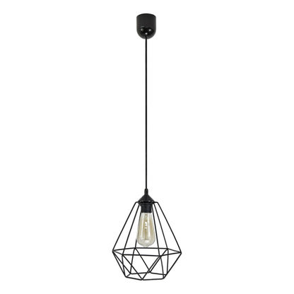 Elegante Pendelleuchte, Schwarz, E27, Max. 60W, 230V, IP20, Kunststoffgehäuse, Metallabdeckung