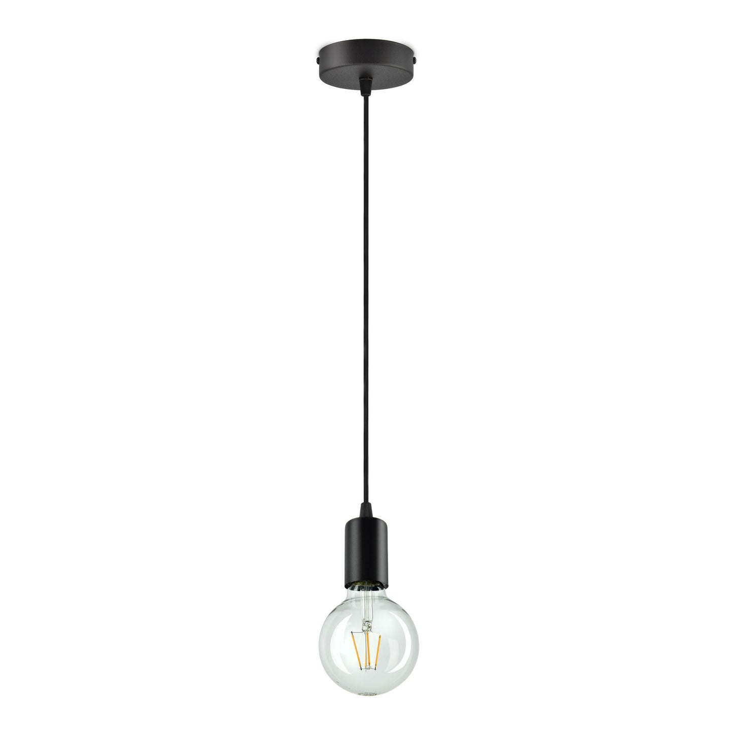 Elegante Pendelleuchte, E27, 60W, Metall, Schwarz, IP20, Deckenmontage, 100mm