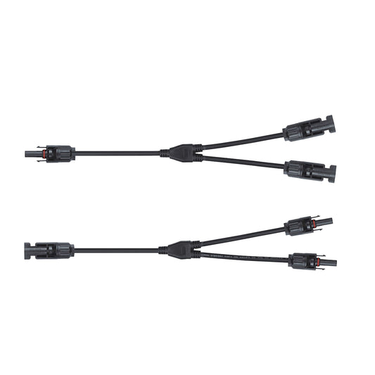 Trano MC4 Solarstecker Y-Typ 2xMC4 Splitter für Photovoltaik-Module IP67, 30A, 1,5-6mm² Kabel, UV-beständig, Kupferkontakte verzinnt