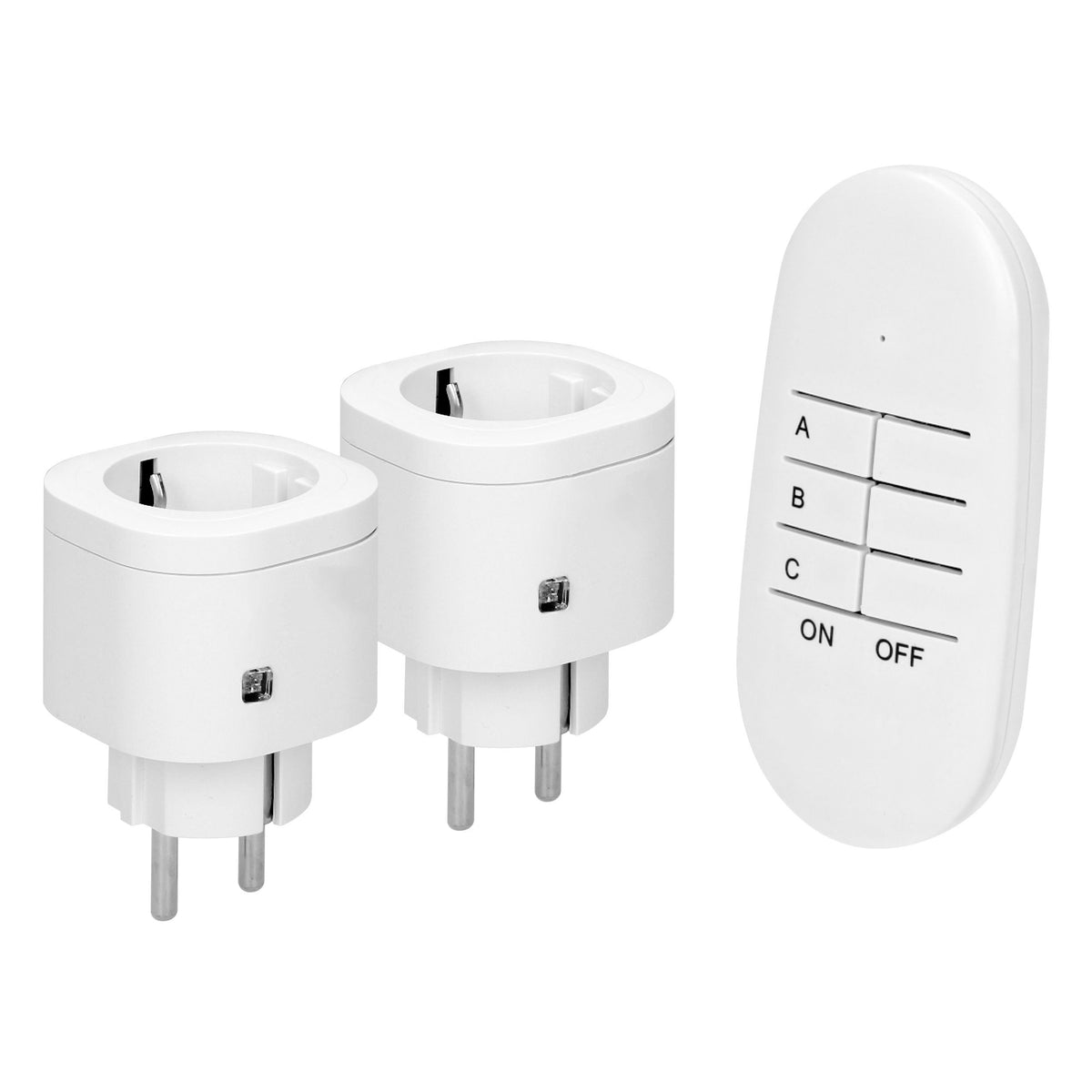 Funksteckdose mit Fernbedienung - 1er, 2er, 3er Set - Max. 3000W, Weiß