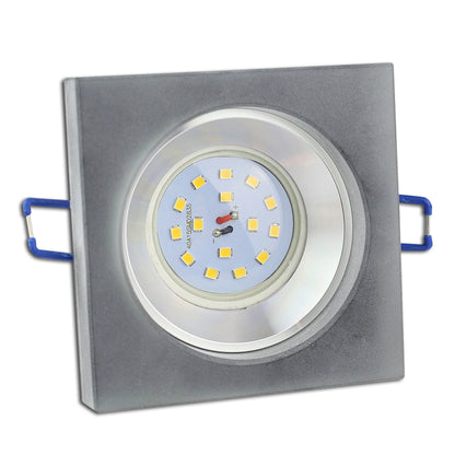 Einbaurahmen GU10 MR16 Glas rund eckig Gehäuse Einbaustrahler Spot LED Halogen