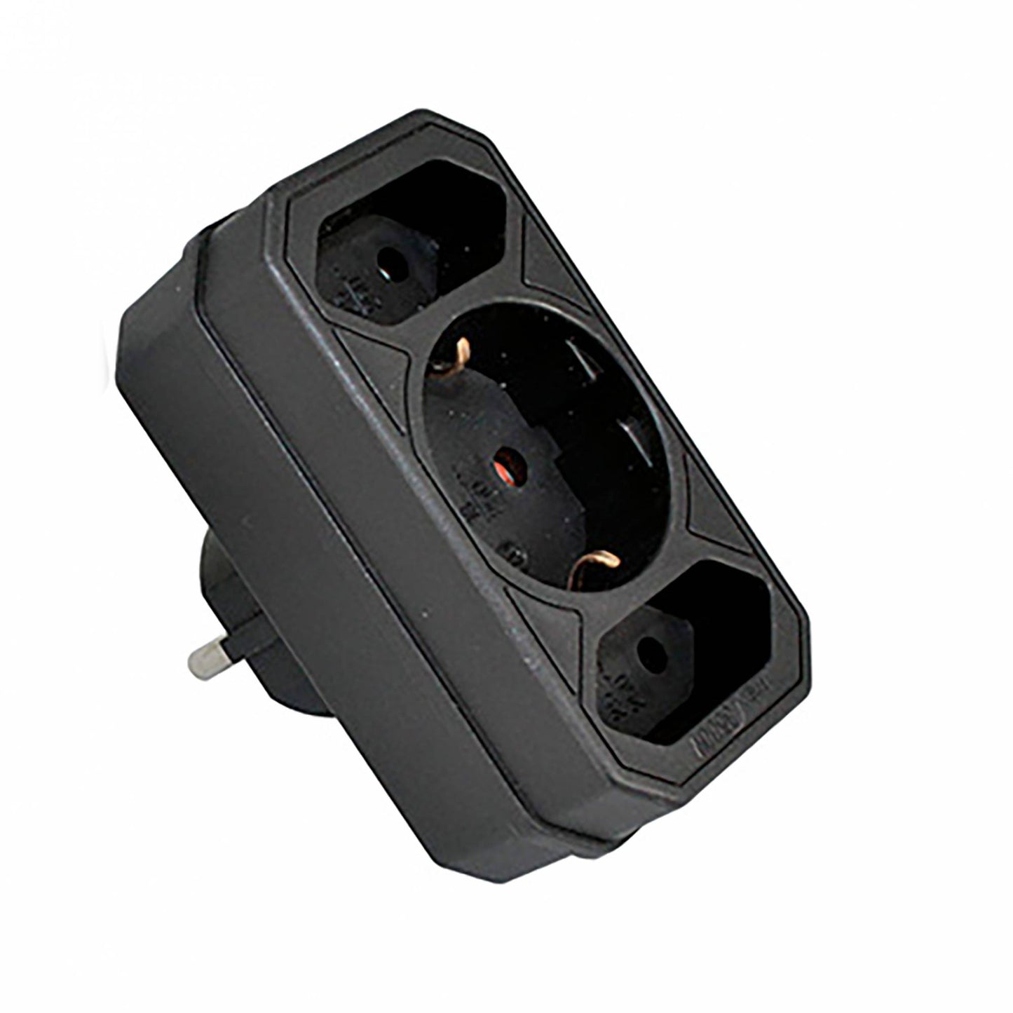 2er Set Steckdosen-Adapter 3-fach Mehrfachstecker Kindersicherung weiß schwarz 16A 250V