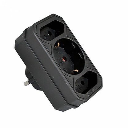 2er Set Steckdosen-Adapter 3-fach Mehrfachstecker Kindersicherung weiß schwarz 16A 250V