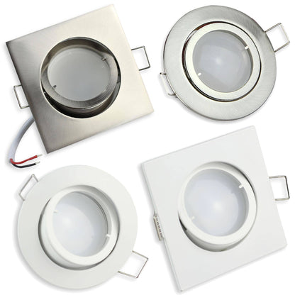 LED Einbaustrahler 5-7 Watt schwenkbar eckig rund MR16 12 Volt Einbauspot 70mm