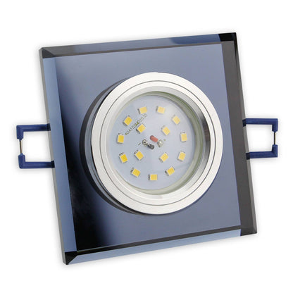 LED Einbaustrahler 230V 5-7W rund eckig Spot Glas 75mm Bohrloch Einbauleuchte