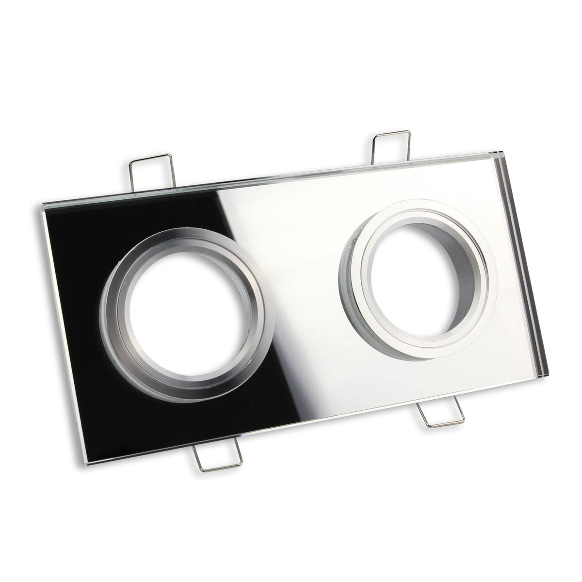 Einbaurahmen GU10 MR16 Glas eckig zweifach Rahmen Einbauleuchte Spot LED Halogen
