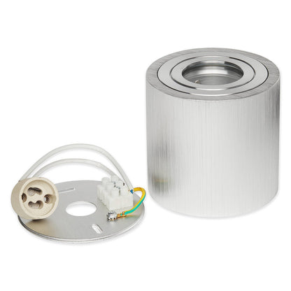 LED Aufbaustrahler rund silber 1-9W IP44 Aufbauleuchte Außen Bad Aufbauspot 230V