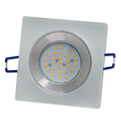 LED Einbaustrahler Glas matt flach 3W 5W 6,5W Einbauspot 70mm Leuchte