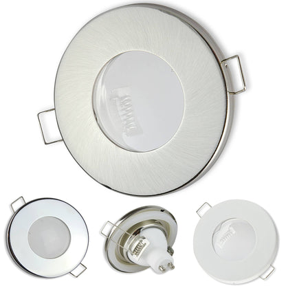LED Einbaustrahler 12V MR16 Bad Badezimmer 5 Watt flach rund IP44 Feuchtraum