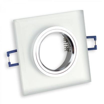 Einbaurahmen GU10 Glas rund eckig 60-70mm Gehäuse Einbaustrahler Spot LED