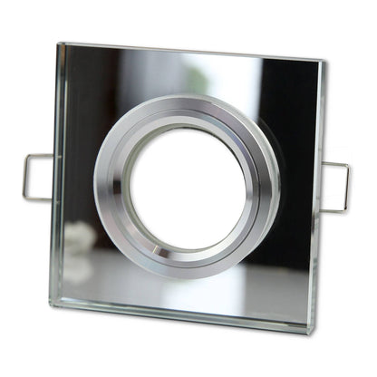 Einbaurahmen rund eckig GU10 Ø65mm Bohrloch Glas Gehäuse Einbaustrahler Einbauspot