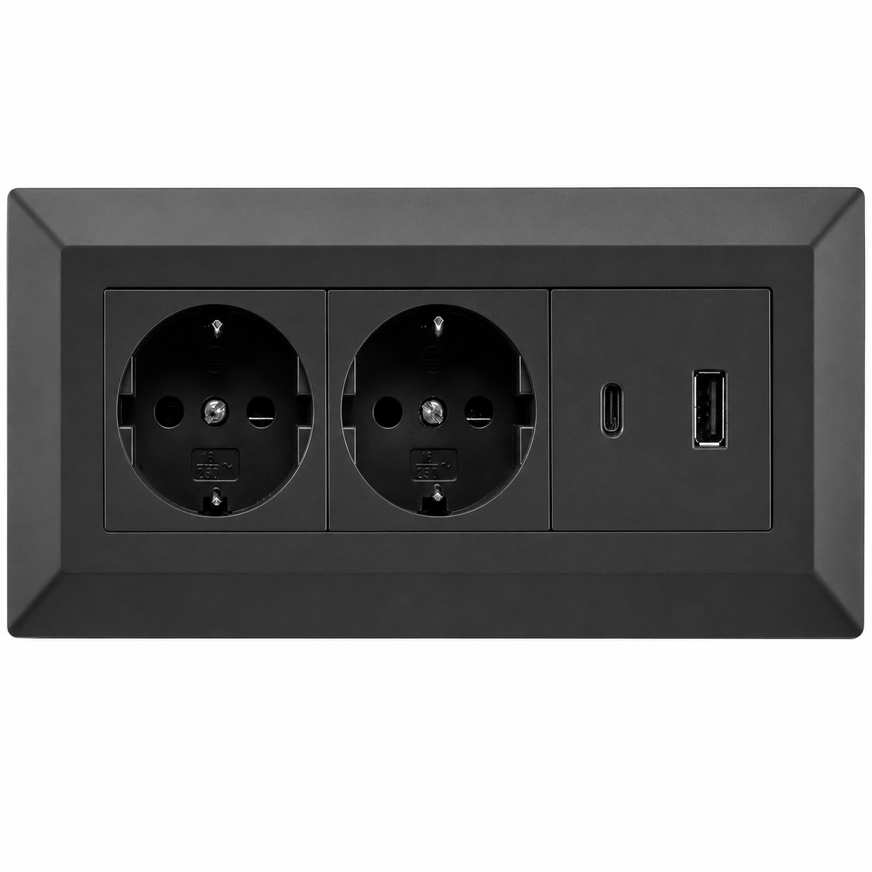 2-fach Steckdosenblock mit USB-A & USB-C – Praktische Stromversorgung in stilvollen Farben