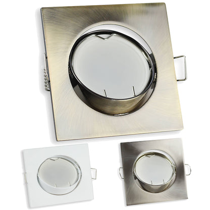 LED Einbaustrahler 3W 5W 6,5W 230 Volt eckig flach Einbaufassung schwenkbar
