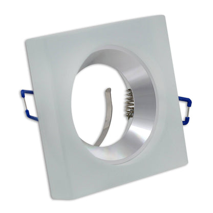 Einbaurahmen GU10 MR16 Glas rund eckig Gehäuse Einbaustrahler Spot LED Halogen