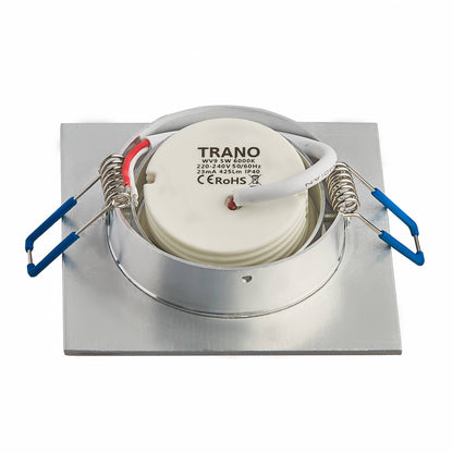 LED Einbaustrahler flach eckig 3-6,5W Leuchte Deckenlampe 75mm 230V