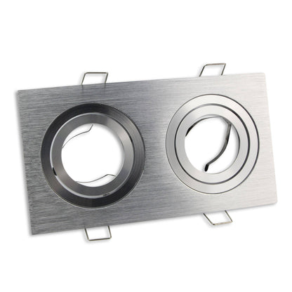 LED Einbaustrahler 2-flammig 1-9W GU10 230V eckig Einbau-Spot Leuchte