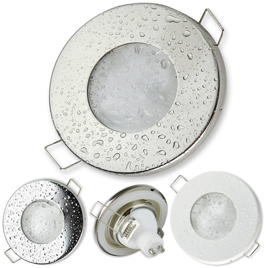 LED Einbaustrahler 230V GU10 Bad Badezimmer 1-9 Watt super flach rund IP98