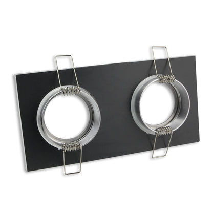 Einbaurahmen GU10 MR16 Glas eckig zweifach Rahmen Einbauleuchte Spot LED Halogen