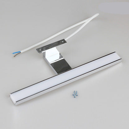 LED Spiegelleuchte Aluminium Chrom flach
