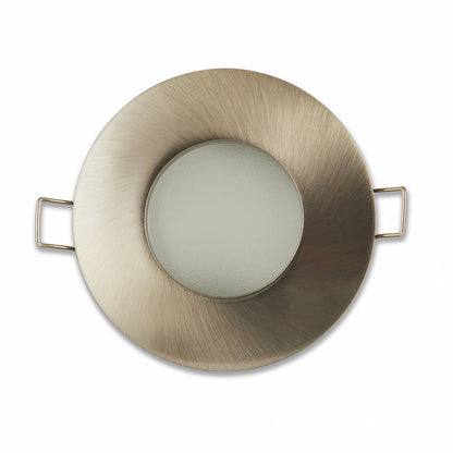Einbaurahmen GU10 MR16 Bad Außen IP44 Feuchtraum Terasse Dusche Sauna 70-75mm