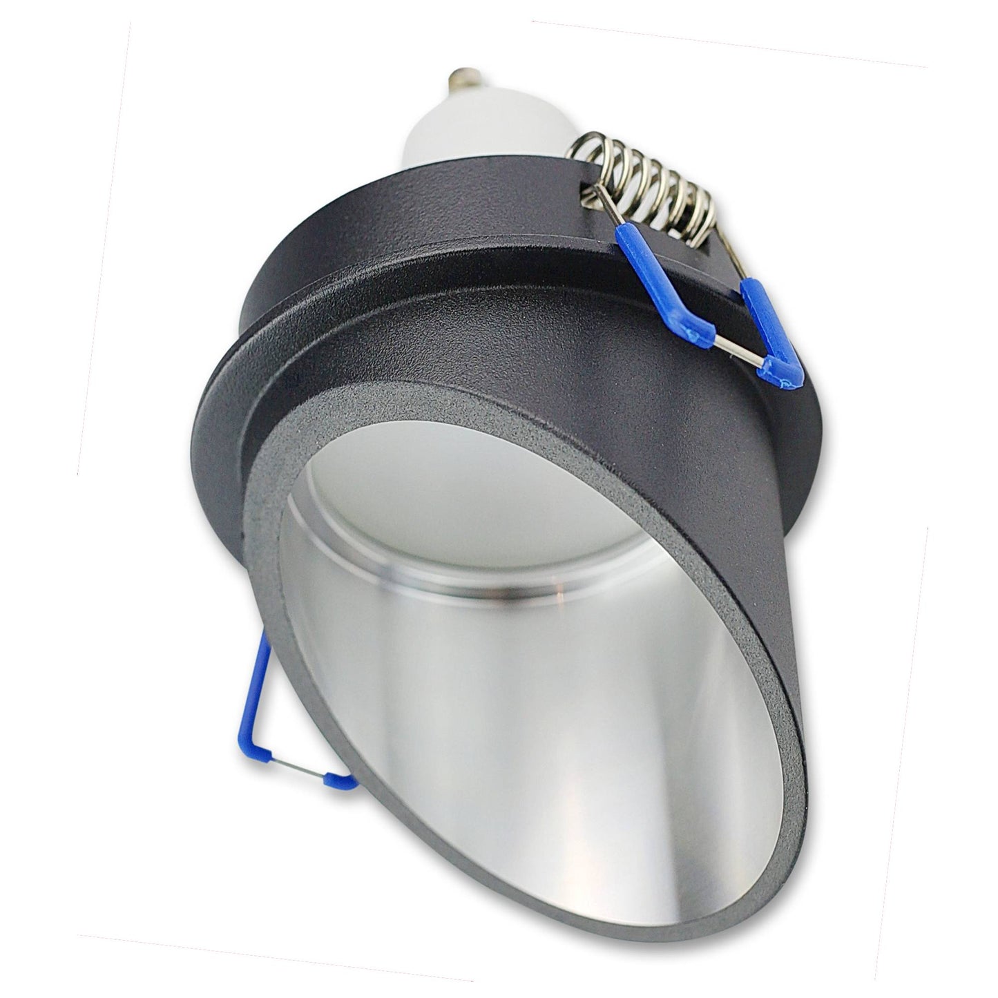 Einbaurahmen GU10 MR16 rund silber schwarz Gehäuse Einbauleuchte Ø65mm Bohrloch