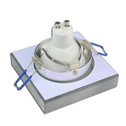 Einbaurahmen GU10 MR16 Glas rund eckig Gehäuse Einbaustrahler Spot LED Halogen