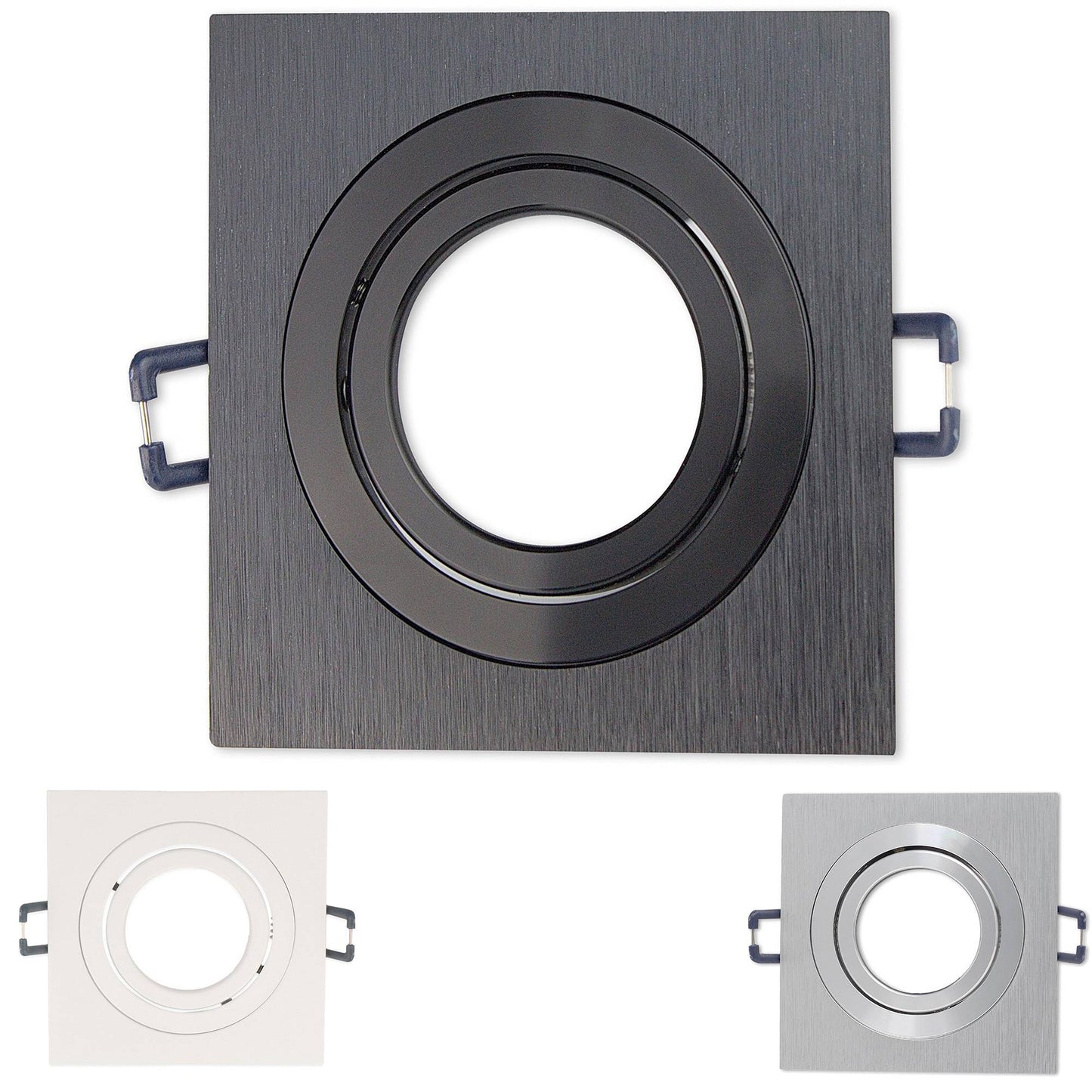 Einbaurahmen GU10 MR16 eckig Rahmen Einbaustrahler Ø75-85mm Bohrloch Spot LED