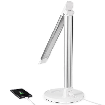 LED Tischleuchte weiß dimmbar mit USB Schreibtischlampe Büroleuchte 3Lichtfarben