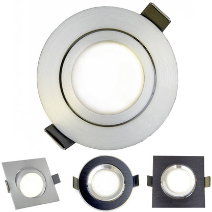 LED Einbaustrahler GU10 230 Volt 1-9W rund eckig Einbauspot 70mm Bohrloch