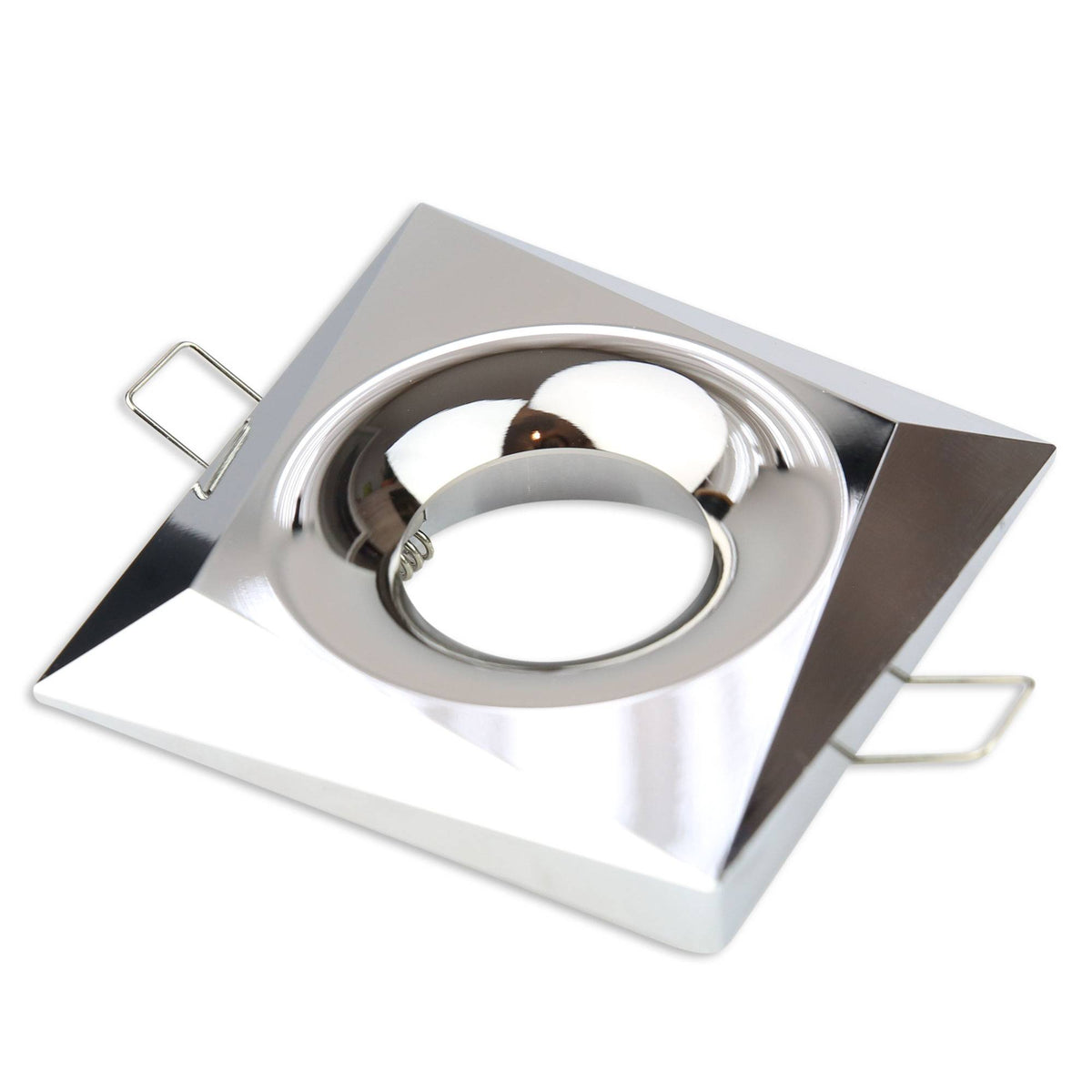 Design Einbaurahmen GU10 MR16 rund eckig weiß chrom Gehäuse Einbauleuchte Ø70mm