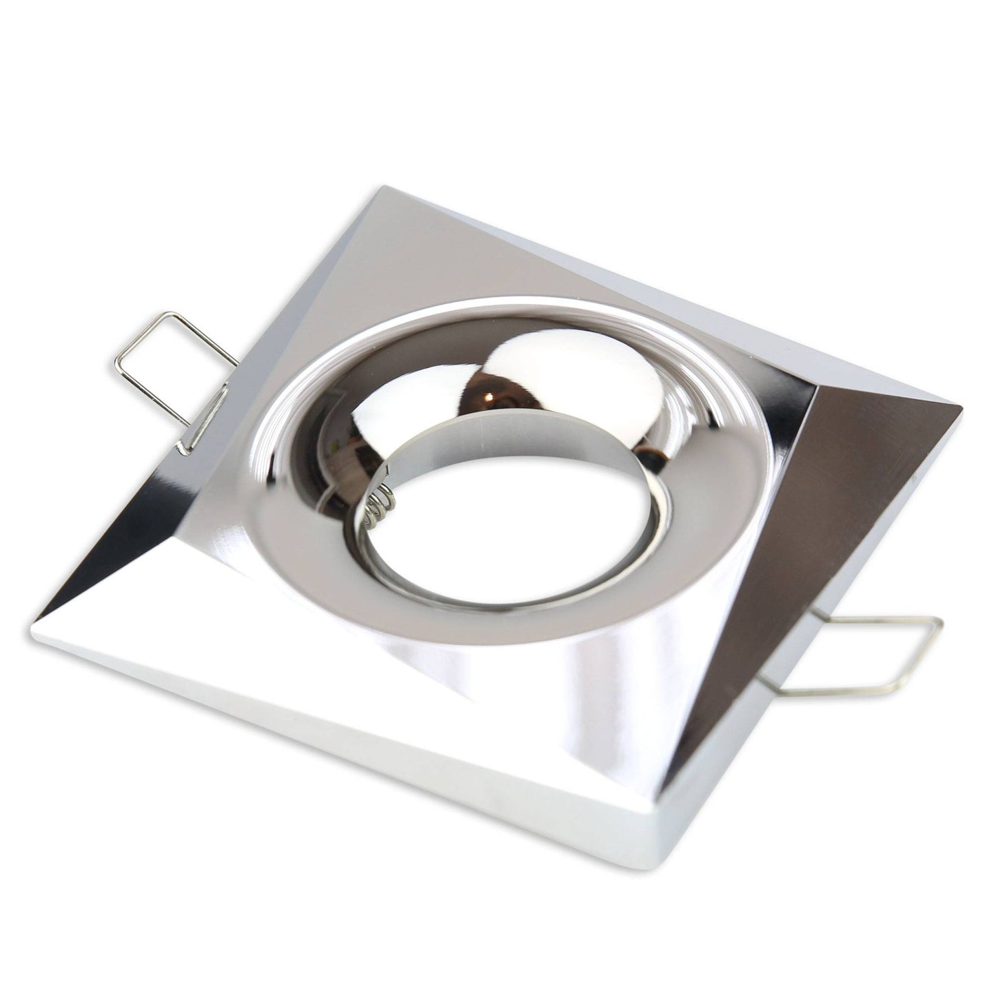 Design Einbaurahmen GU10 MR16 rund eckig weiß chrom Gehäuse Einbauleuchte Ø70mm