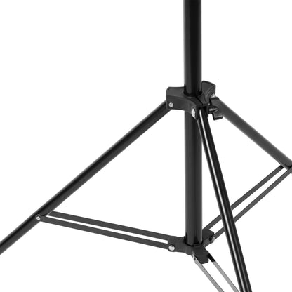 Trano LED Baustrahler Set 55W – 4950lm, 6500K, klappbar mit 5 Flügeln, höhenverstellbares Stativ 68–210cm, E27, IP20, 2m Kabel