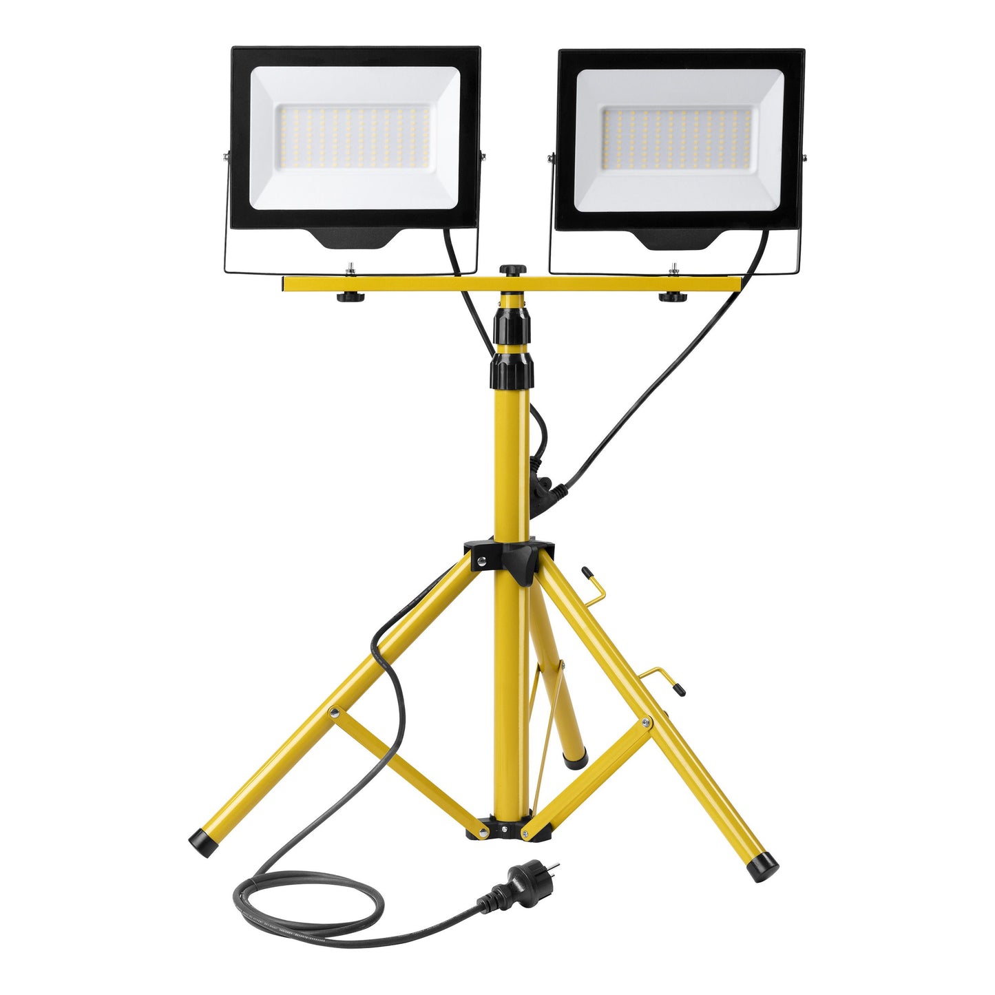 Trano LED Flutlicht Baustrahler Set 2x30W/50W/100W mit Stativ & 2m Kabel | IP65 | 4000K Neutralweiß | 8000lm | höhenverstellbar bis 160cm