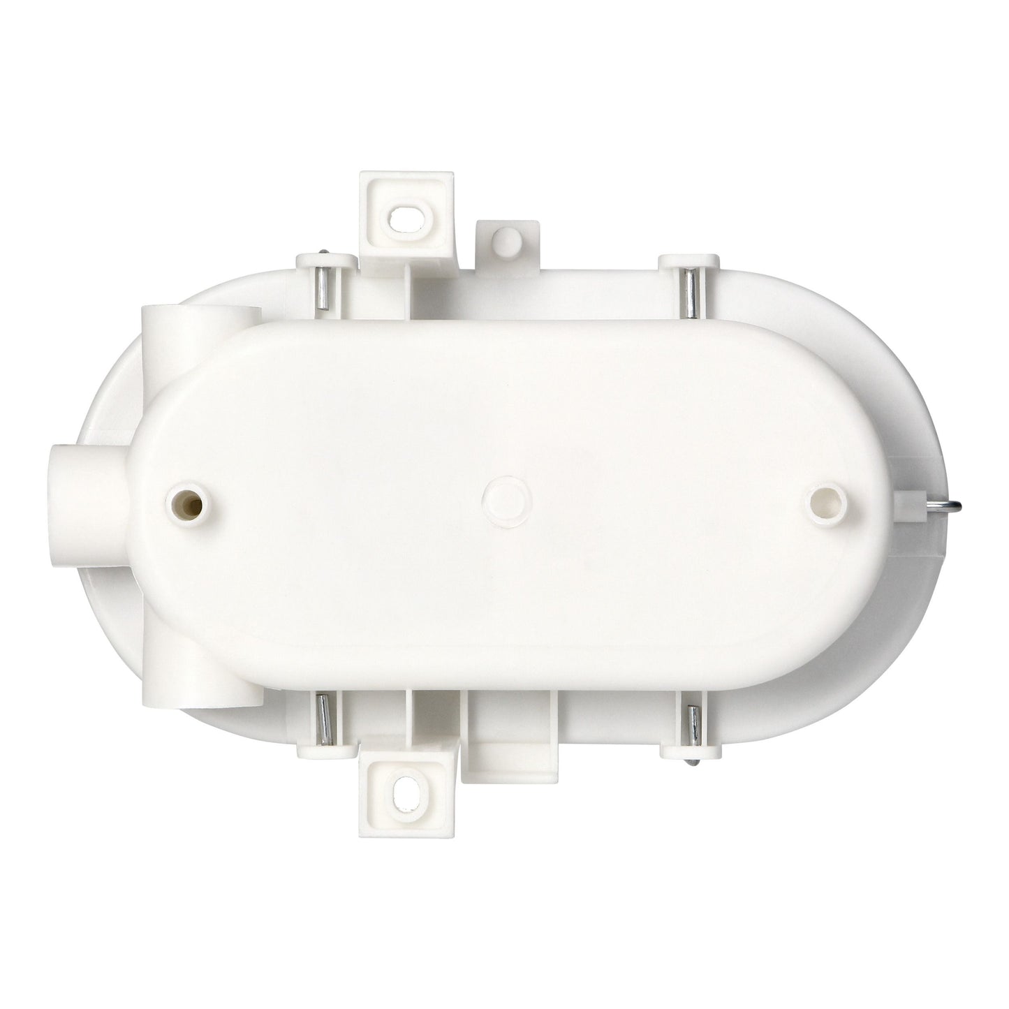 TRANO Kellerlampe Wand-/Deckenleuchte Weiß mit Glasabdeckung E27 IP54 15W max. – Innen & Außen, 230V, 125x115x180mm