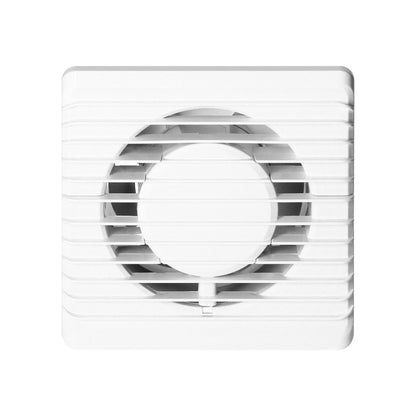 Trano Badezimmerlüfter 100mm Wandmontage mit Zugschalter – 93 m³/h Luftleistung, 26 dB, 8W, 135x135mm, flach & kompakt