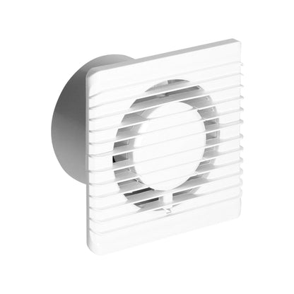 Trano Badezimmerlüfter 100mm Wandmontage mit Zugschalter – 93 m³/h Luftleistung, 26 dB, 8W, 135x135mm, flach & kompakt