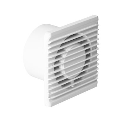 Trano Badezimmerlüfter 100mm Wandmontage mit Zugschalter – 93 m³/h Luftleistung, 26 dB, 8W, 135x135mm, flach & kompakt