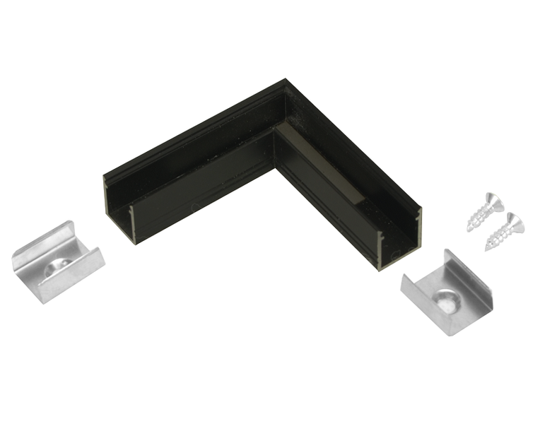 TOPMET Verbinder SMART10 90 Grad schwarz eloxiert /Schutz · 2er-Set