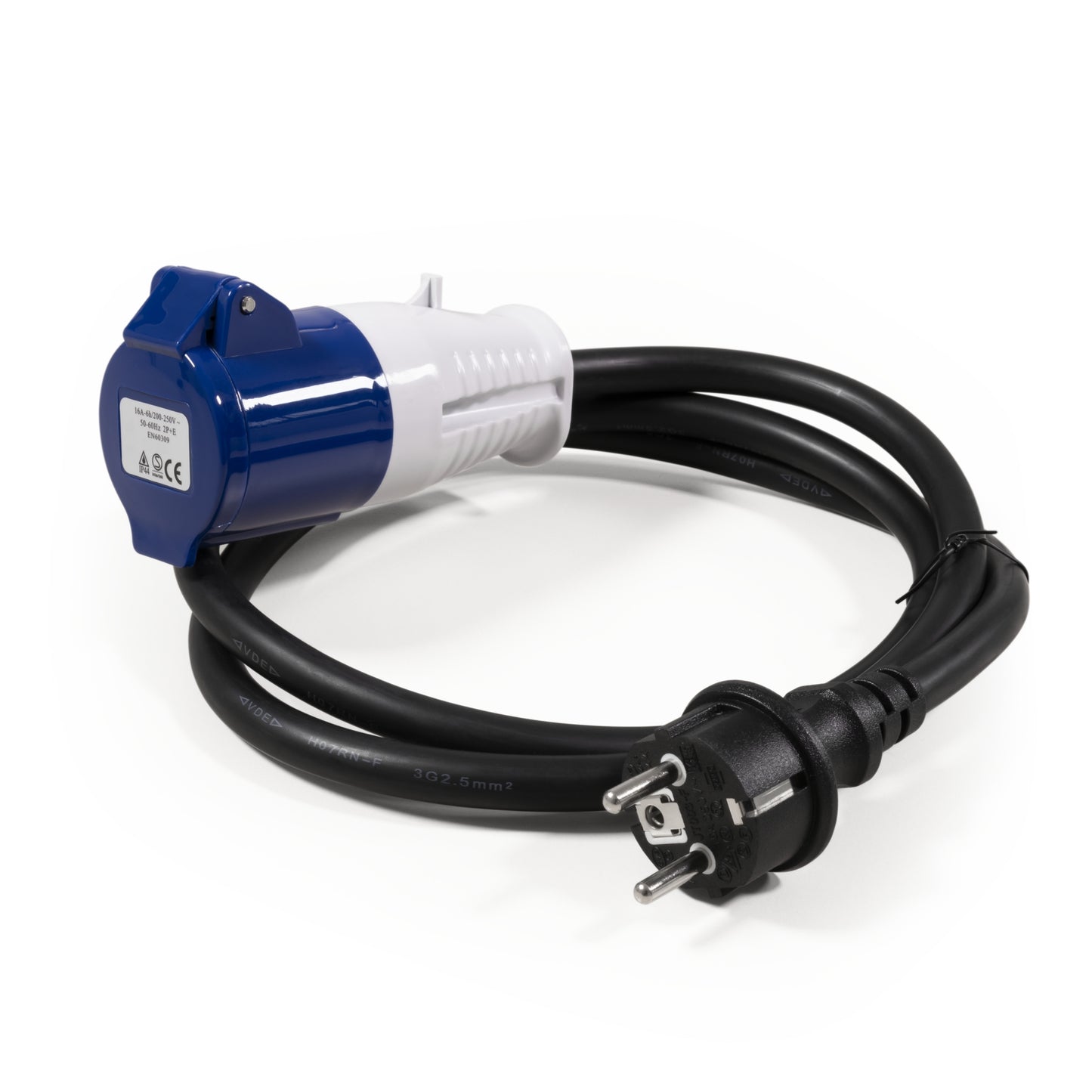 Trano CEE-Kabel-Set: 4-teiliges Camping-Strompaket – Verlängerungs- und Adapterleitungen, IP44, bis 3500W