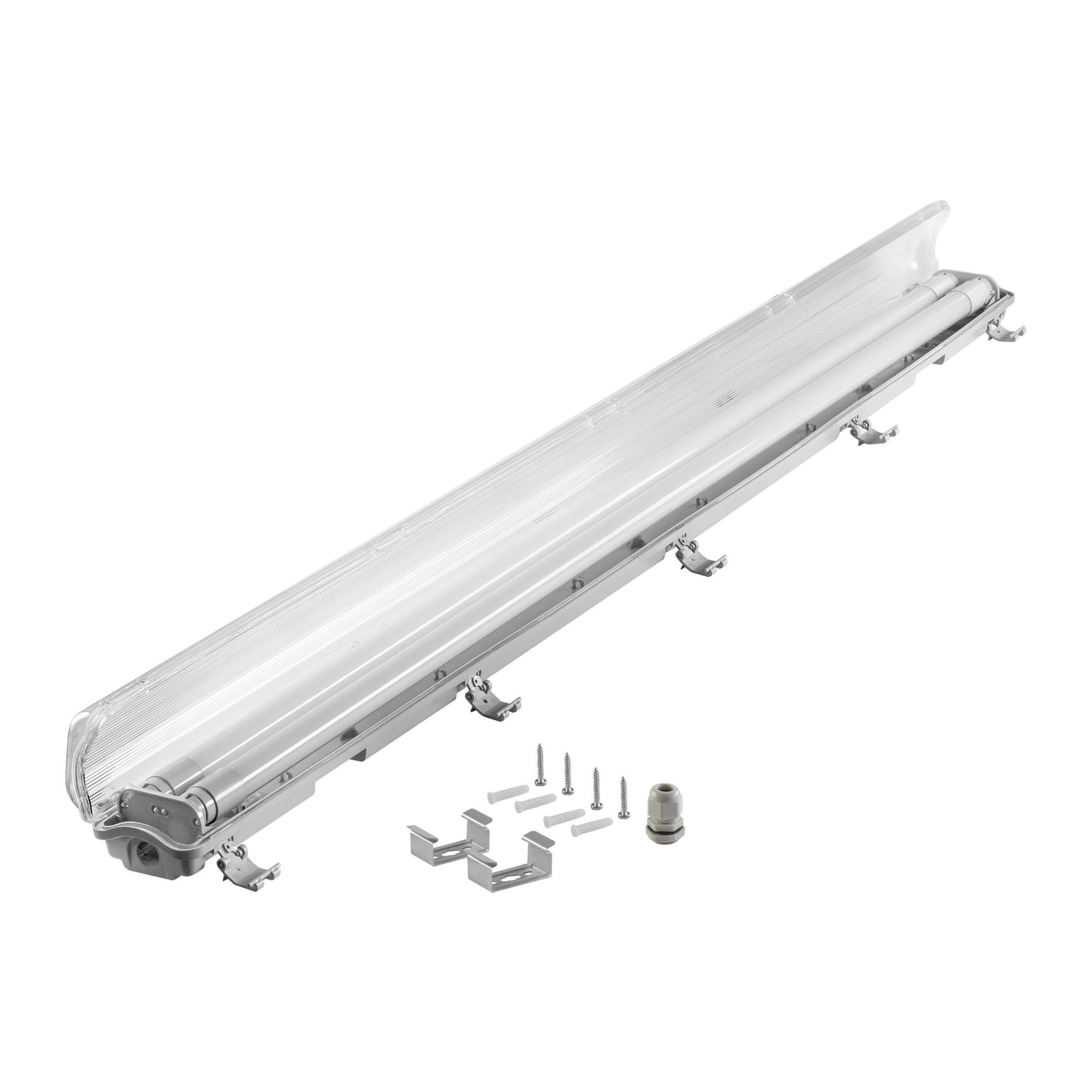 Trano LED Feuchtraumleuchte IP65 2x9W/18W/22W | 1800–4800lm | 4000K | T8 LED Röhren | 60–150cm | Staubschutzlampe Werkstatt Garage Keller