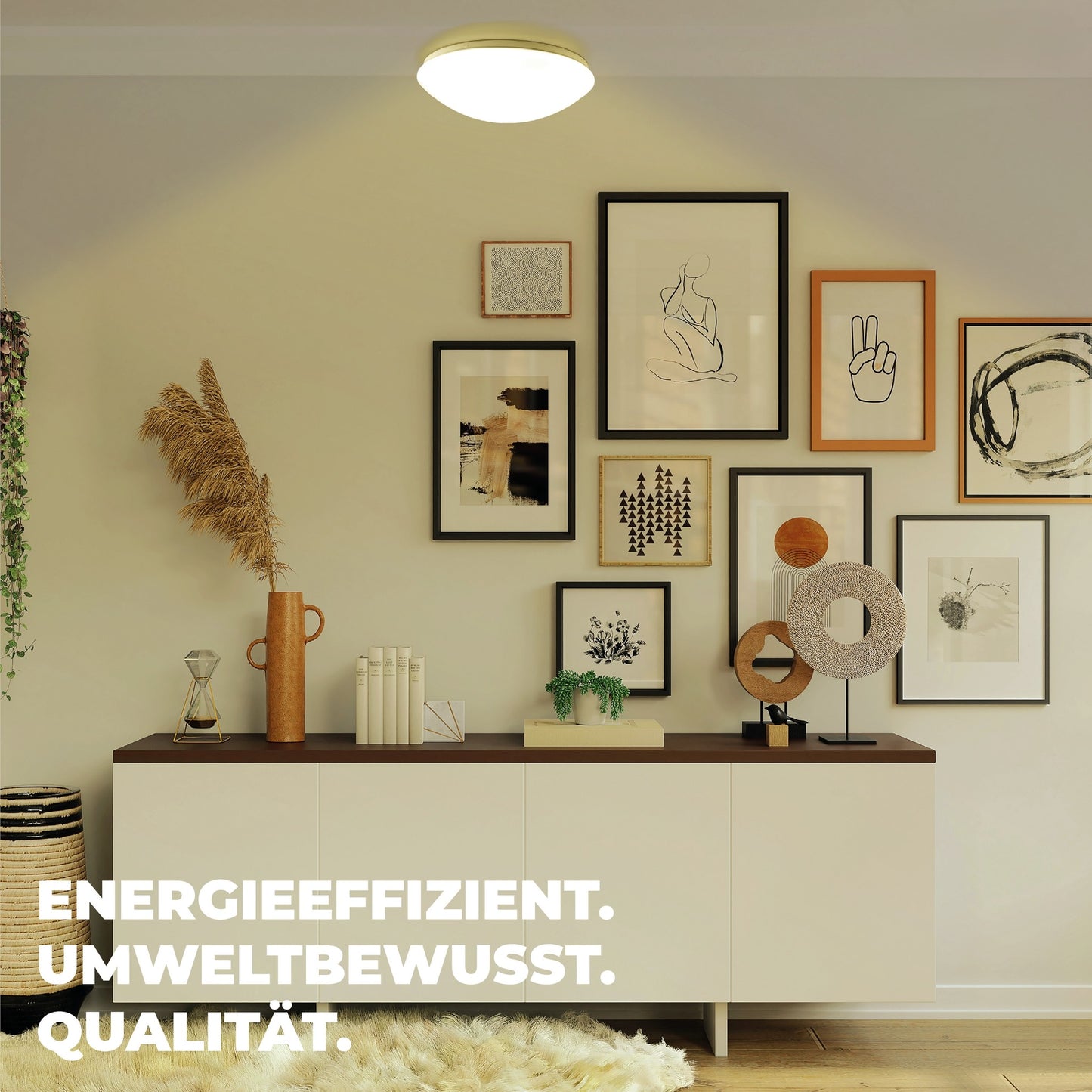 Trano Deckenleuchte für 3x E27, Ø37,5cm - Elegantes Design & Einfache Montage - Ideal für Wohnzimmer, Schlafzimmer, Küche - LED Kompatibel, 180-265V