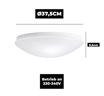 Trano Deckenleuchte für 3x E27, Ø37,5cm - Elegantes Design & Einfache Montage - Ideal für Wohnzimmer, Schlafzimmer, Küche - LED Kompatibel, 180-265V
