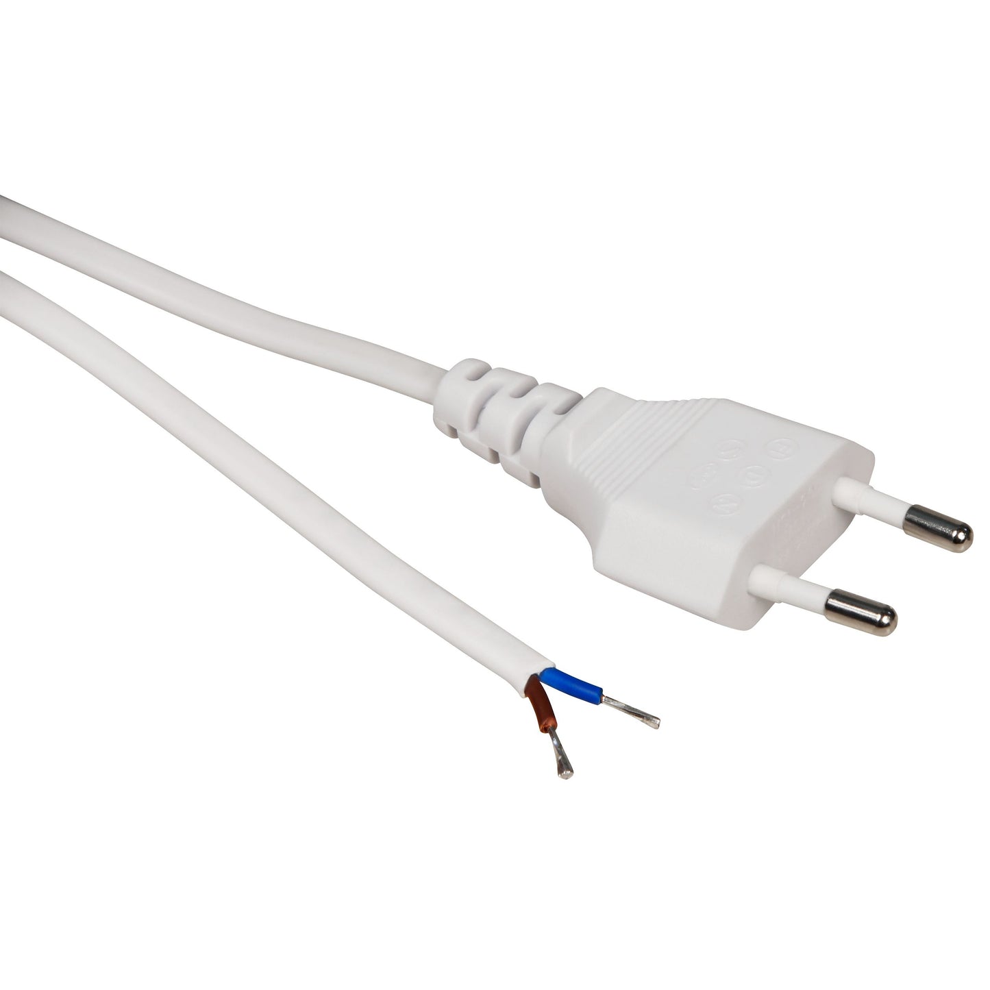 Euro-Netzkabel-Sammlung: Verschiedene Längen und Farben, mit und ohne Schnurschalter, blanken Enden, 2x0,75 mm²