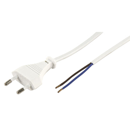 Euro-Netzkabel-Sammlung: Verschiedene Längen und Farben, mit und ohne Schnurschalter, blanken Enden, 2x0,75 mm²