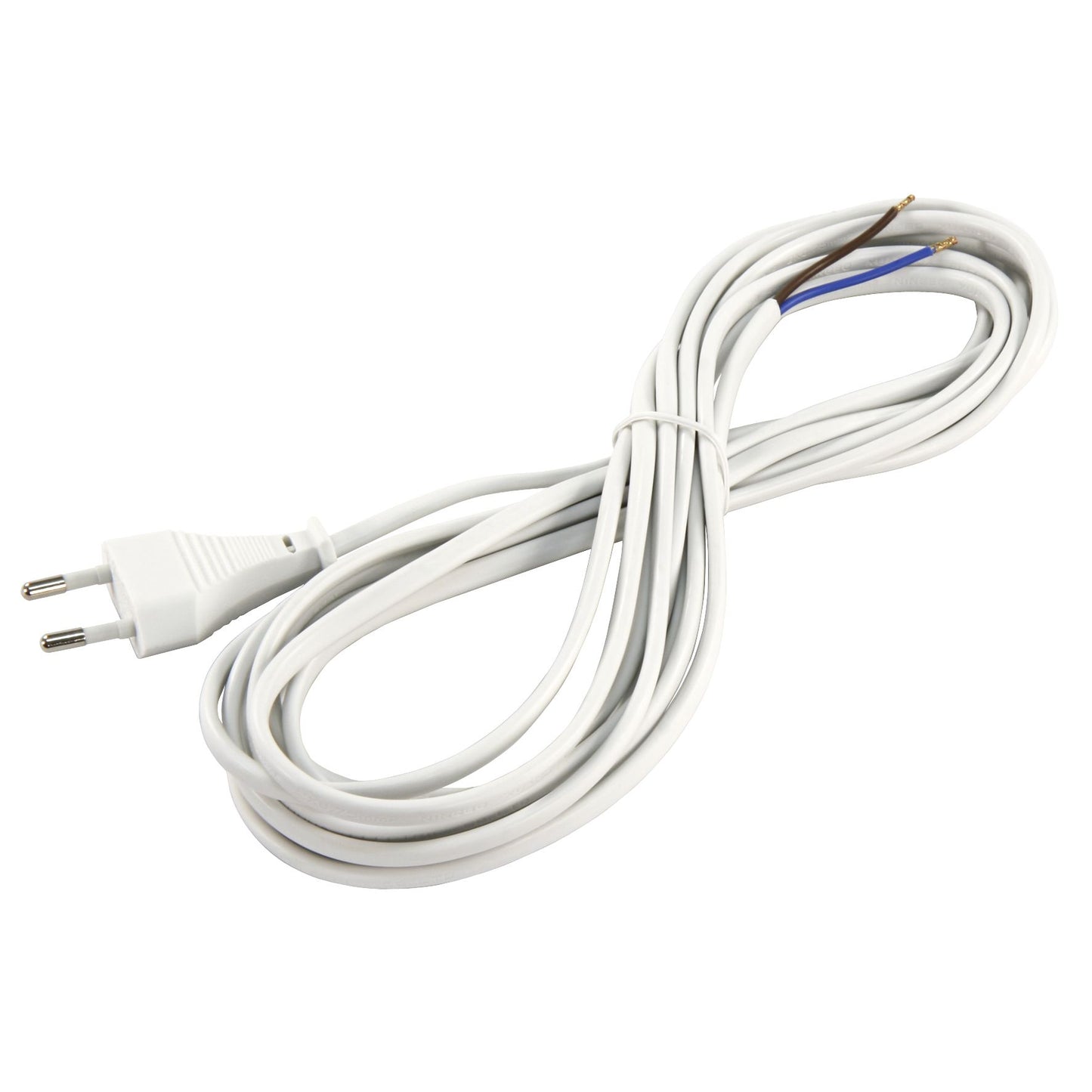 Euro-Netzkabel-Sammlung: Verschiedene Längen und Farben, mit und ohne Schnurschalter, blanken Enden, 2x0,75 mm²
