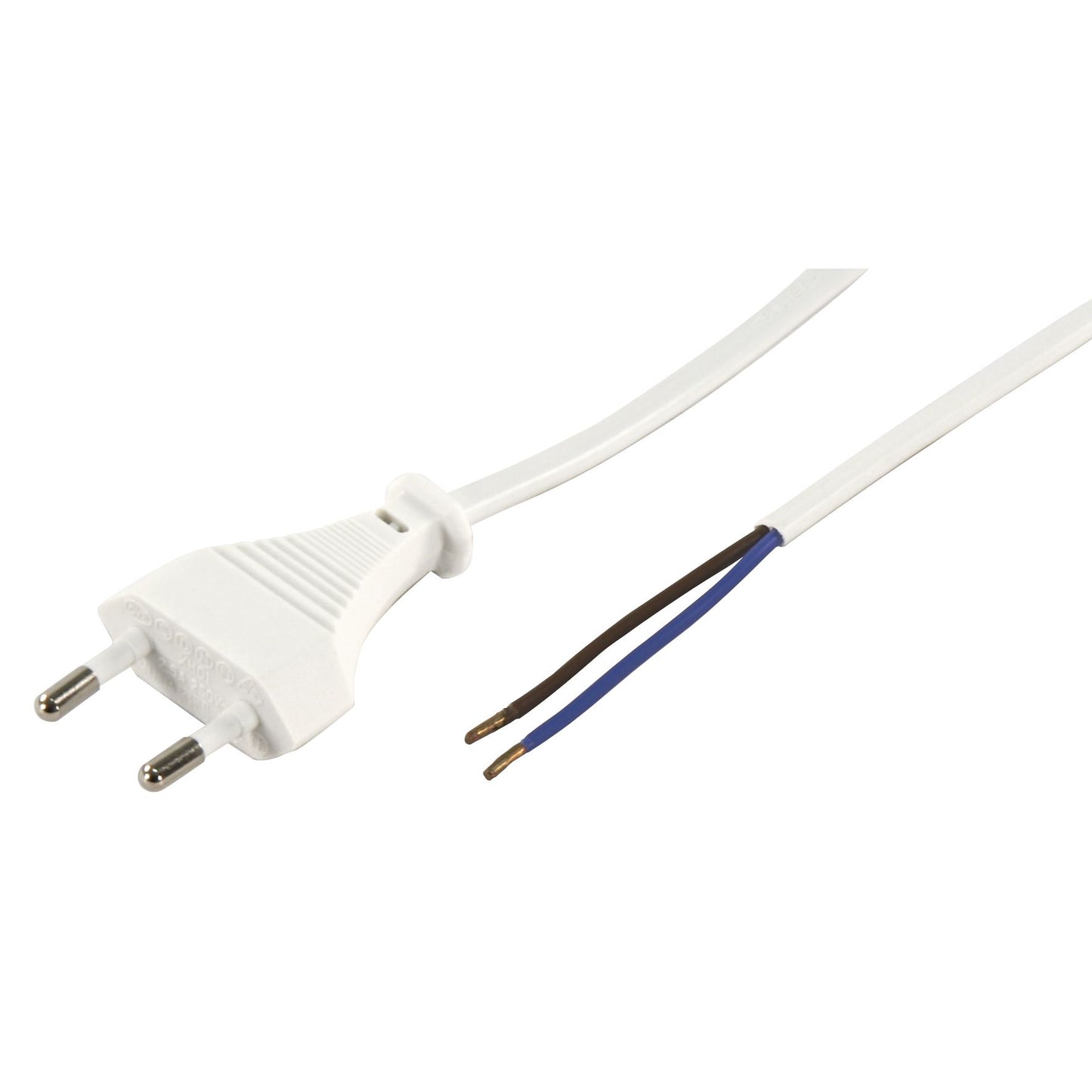 Euro-Netzkabel-Sammlung: Verschiedene Längen und Farben, mit und ohne Schnurschalter, blanken Enden, 2x0,75 mm²