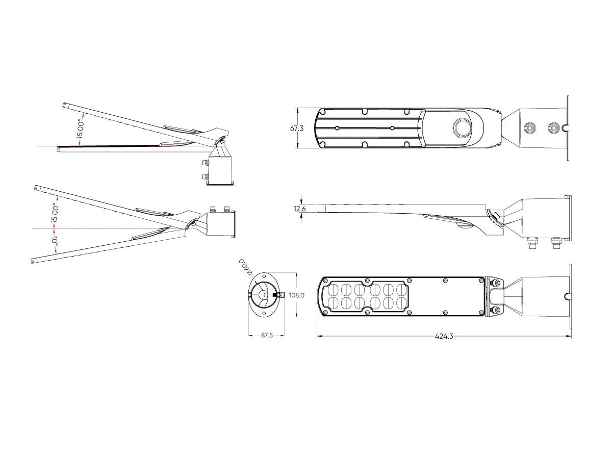 LED Straßenleuchte 30W 4000K 3000lm grau – Effiziente Beleuchtung in Grau