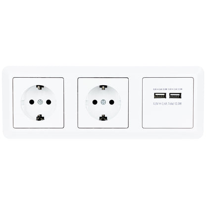 Möbel-Steckdose 2-fach und 2 USB Mehrfachsteckdose Küche Büro Steckdosenleiste