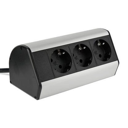 Steckdose Tischsteckdose Küche Büro Aluminium Steckdosenelement